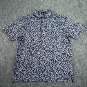 Straight Down Polo Shirt Mens Large Floral Performance Golf‎ UPF 50 Stretch